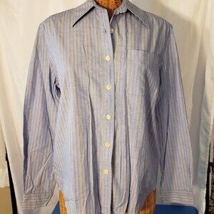 Ladies CASUAL CONNECTIONS Button Down Striped Shirt in Blue - S/P